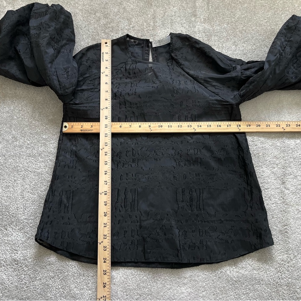HUNTER BELL NEW YORK BLACK ORGANZA STYLE SEMI SHEER TOP SIZE XS MODERN CHIC - Picture 6 of 7